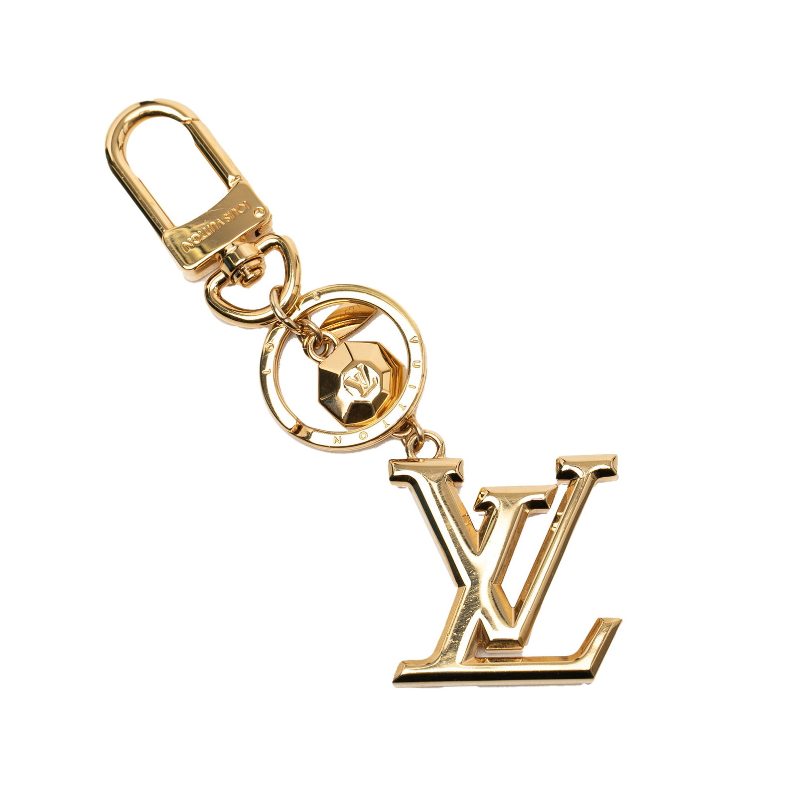 Louis Vuitton LV Facettes Gold Tone Bag Charm Key Holder (1 of 7)