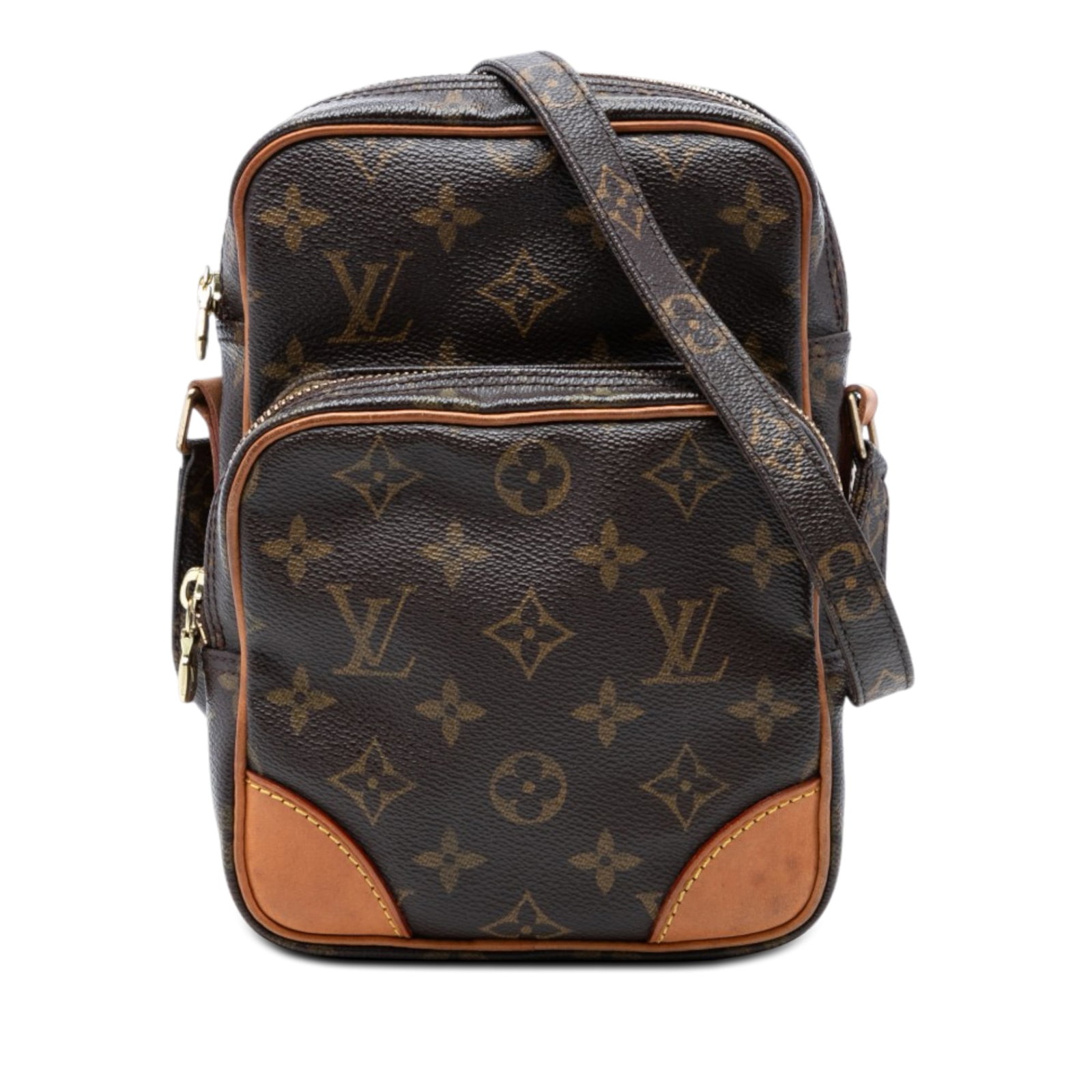 Louis Vuitton Monogram Amazone Brown Canvas Shoulder Bag: Louis Vuitton Monogram Amazone Brown Canvas Shoulder Bag This Louis Vuitton Monogram Amazone bag features the iconic monogram canvas with vachetta leather trim. It includes an adjustable shoulder stra
