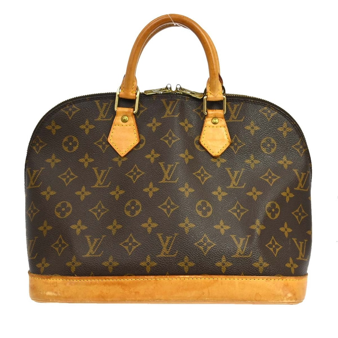 Louis Vuitton Alma Monogram Canvas Handbag M51130 Brown: Louis Vuitton Alma Monogram Canvas Handbag M51130 Brown Louis Vuitton Alma handbag in Monogram canvas with a zip closure and double handles. It features a medium size, monogram pattern, logo accent, a