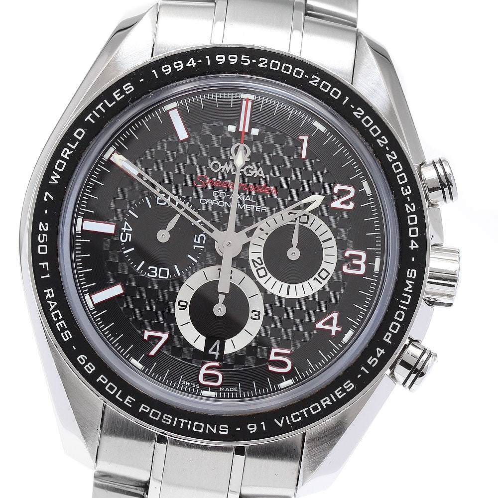 OMEGA Speedmaster Racing Schumacher men's chronograph watch 321.30.44.50.01.001: OMEGA Speedmaster Racing Schumacher men's chronograph watch 321.30.44.50.01.001 OMEGA Speedmaster Racing Schumacher Model chronograph wristwatch, reference 321.30.44.50.01.001. This pre-owned men's wa