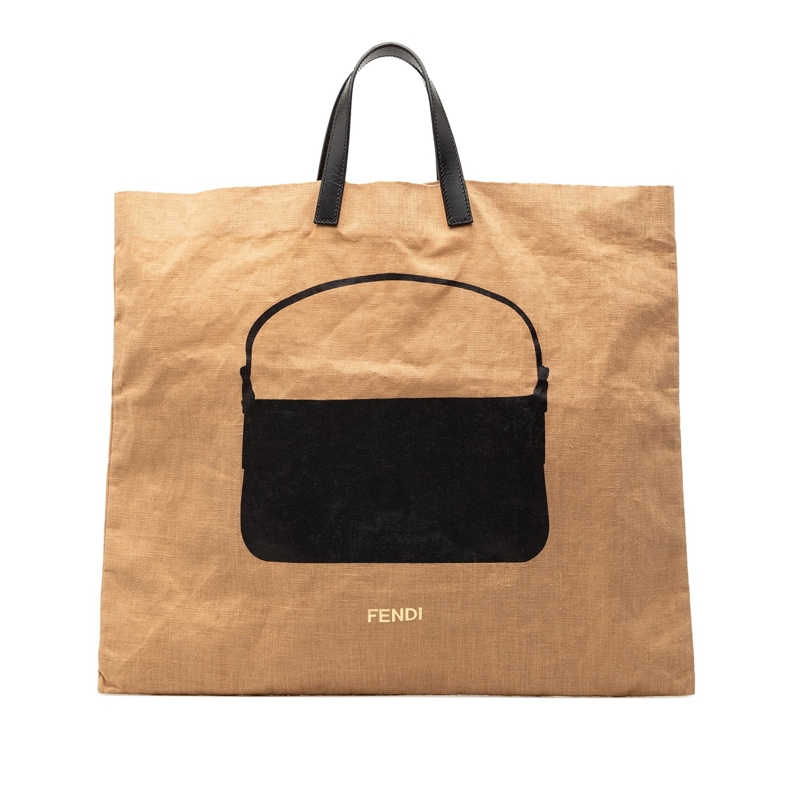 Fendi Baguette Tote with Printed Hemp and Leather Straps (1 of 7)