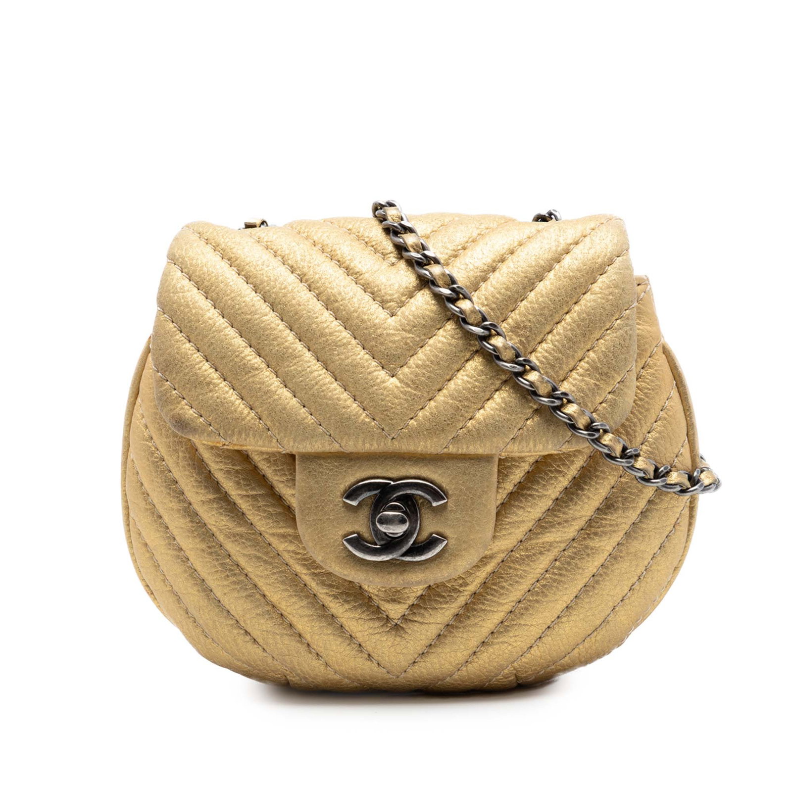Chanel Bubble Flap crossbody in metallic aged calfskin leather (1 of 6)