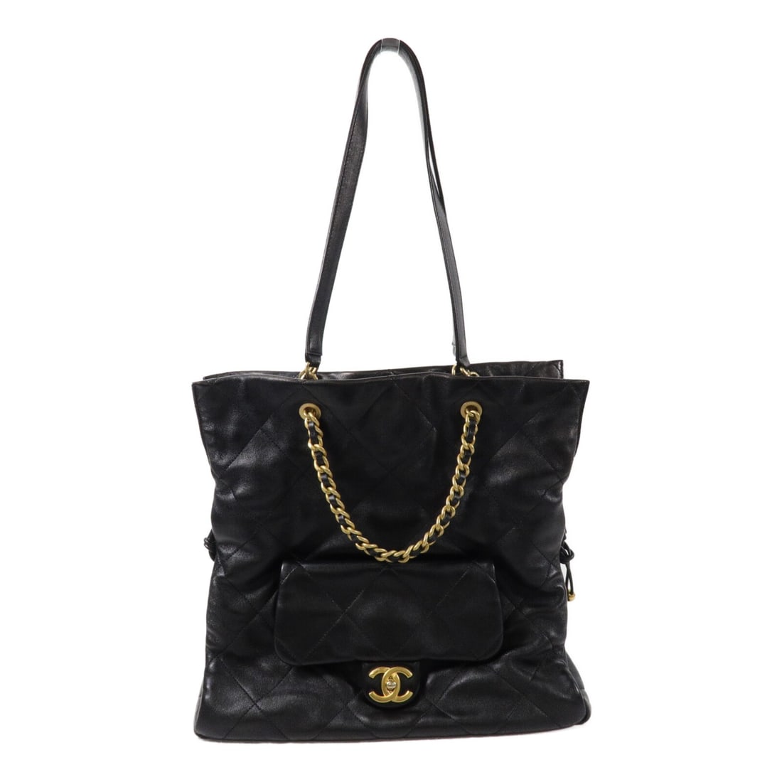 CHANEL AS5315 25C Black Lambskin Hobo Shoulder Bag with Chain: CHANEL AS5315 25C Black Lambskin Hobo Shoulder Bag with Chain CHANEL CC GHW 25C Hobo Bag Chain Shoulder Bag in black lambskin (sheep leather). Model AS5315, with a chain shoulder strap and magnetic po