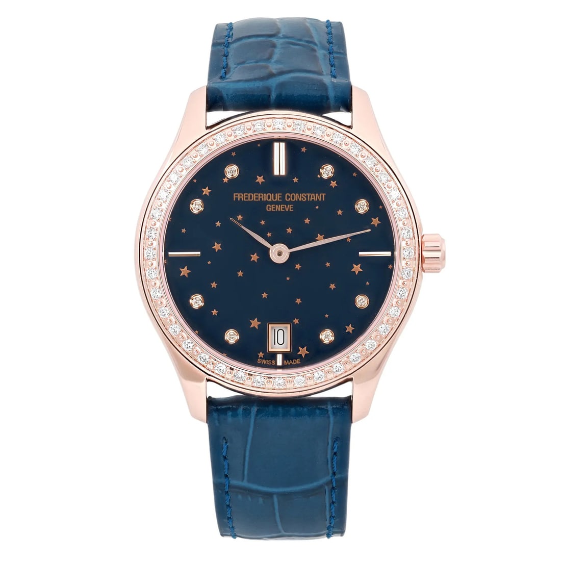 Frederique Constant Classics Women's Quartz Watch 36mm Blue Diamond Dial Steel (1 of 10)