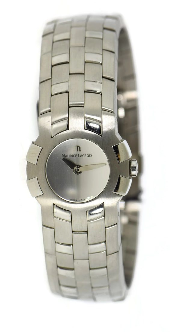 Maurice Lacroix Intuition Quartz Stainless Steel Watch Ref 59858: Maurice Lacroix Intuition Quartz Stainless Steel Watch Ref 59858 This Maurice Lacroix Intuition wristwatch features a stunning stainless steel case and band, making it both stylish and durable. With a