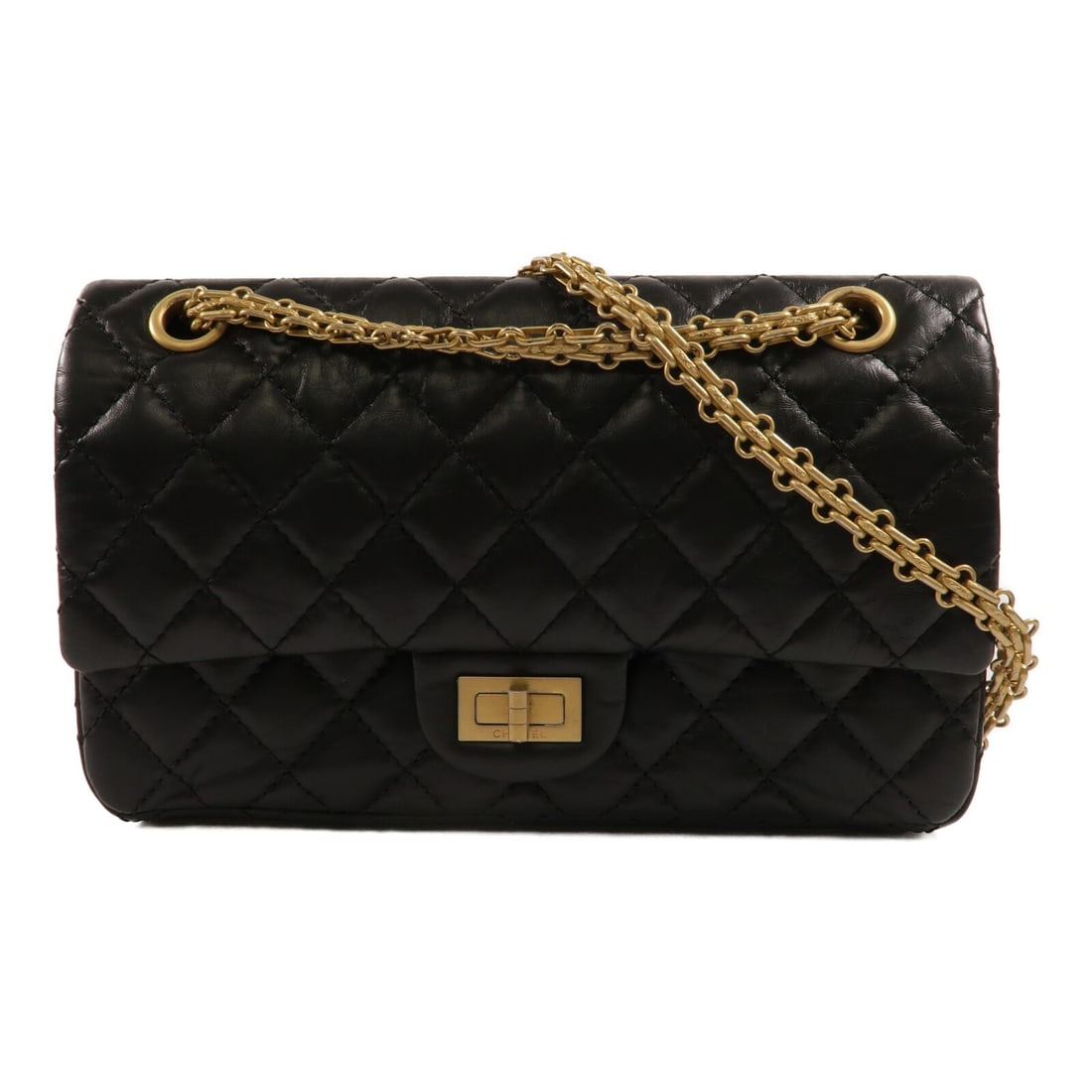 CHANEL 2.55 A37586 Small Calfskin Shoulder Bag Black: CHANEL 2.55 A37586 Small Calfskin Shoulder Bag Black A CHANEL 2.55 Small Shoulder Bag in black calfskin leather with gold-tone hardware. This women's shoulder bag is model A37586 and is described as b