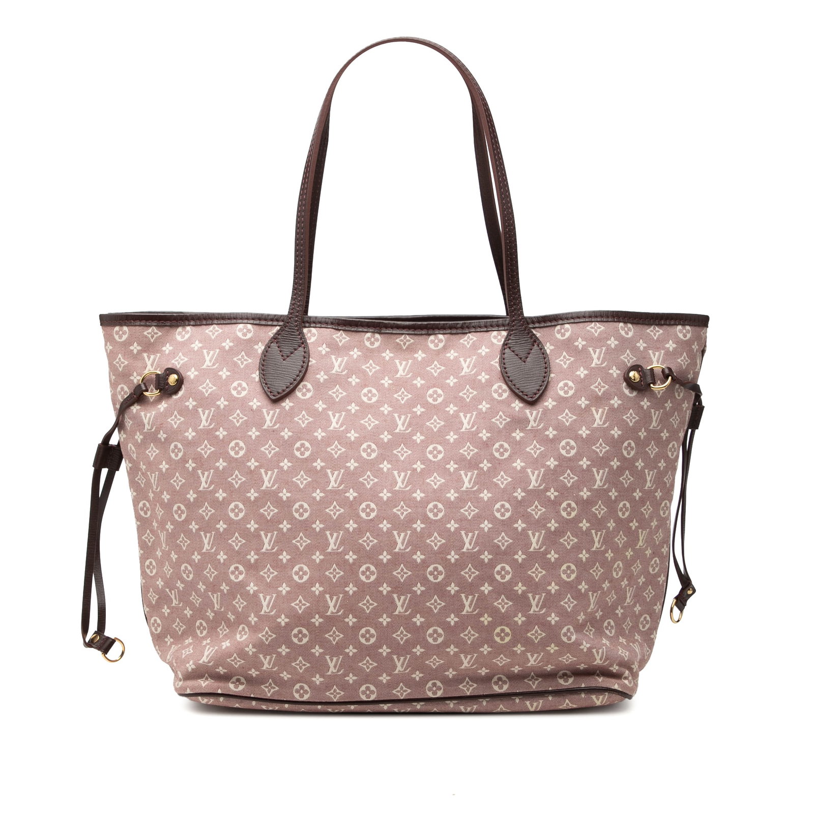 Louis Vuitton Neverfull MM Monogram Idylle Pink Tote Bag: Louis Vuitton Neverfull MM Monogram Idylle Pink Tote Bag Louis Vuitton Monogram Idylle Neverfull MM tote bag in pink fabric with flat leather handles, a top lobster claw clasp closure, and an interior