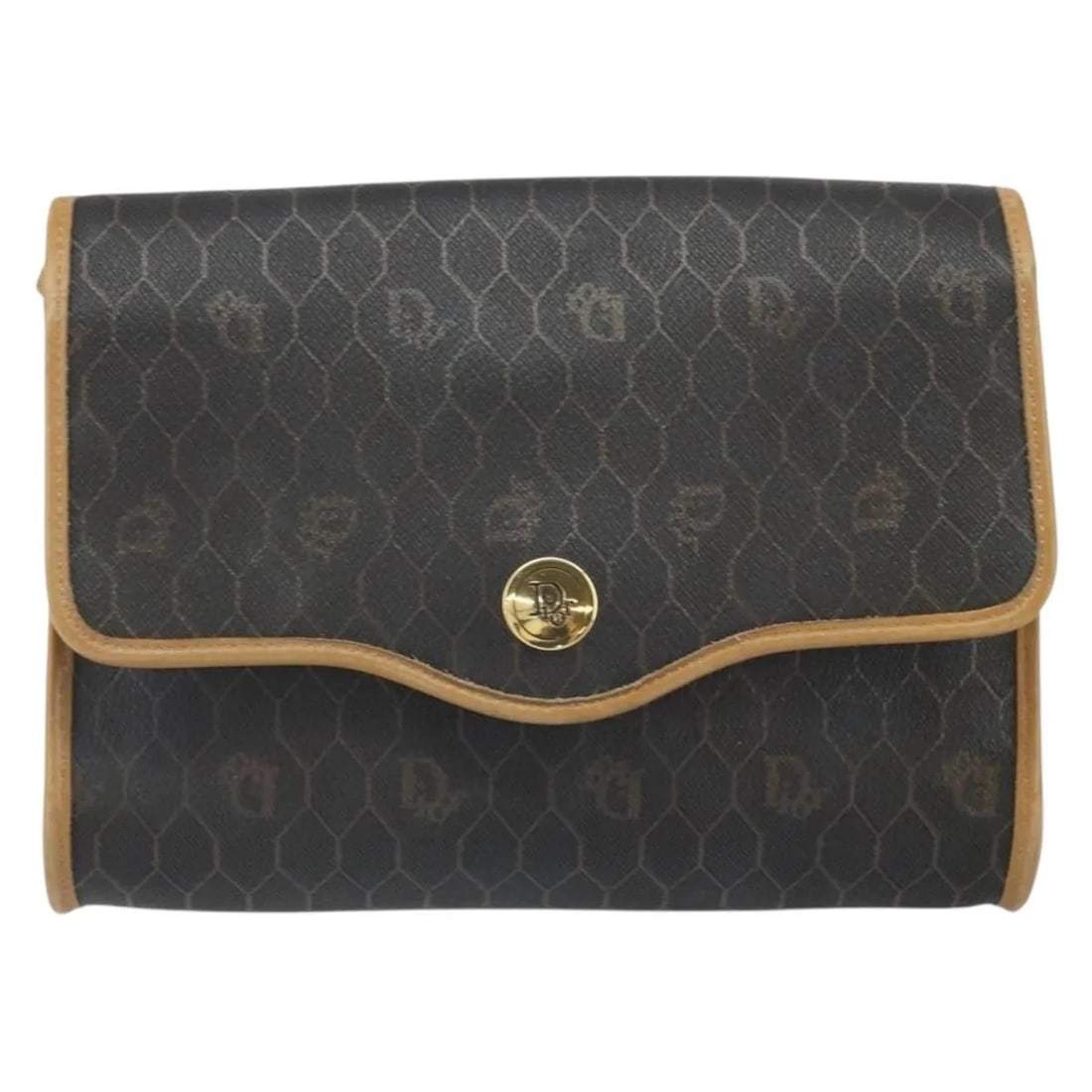 Christian Dior Vintage Honeycomb black canvas shoulder bag (1 of 18)