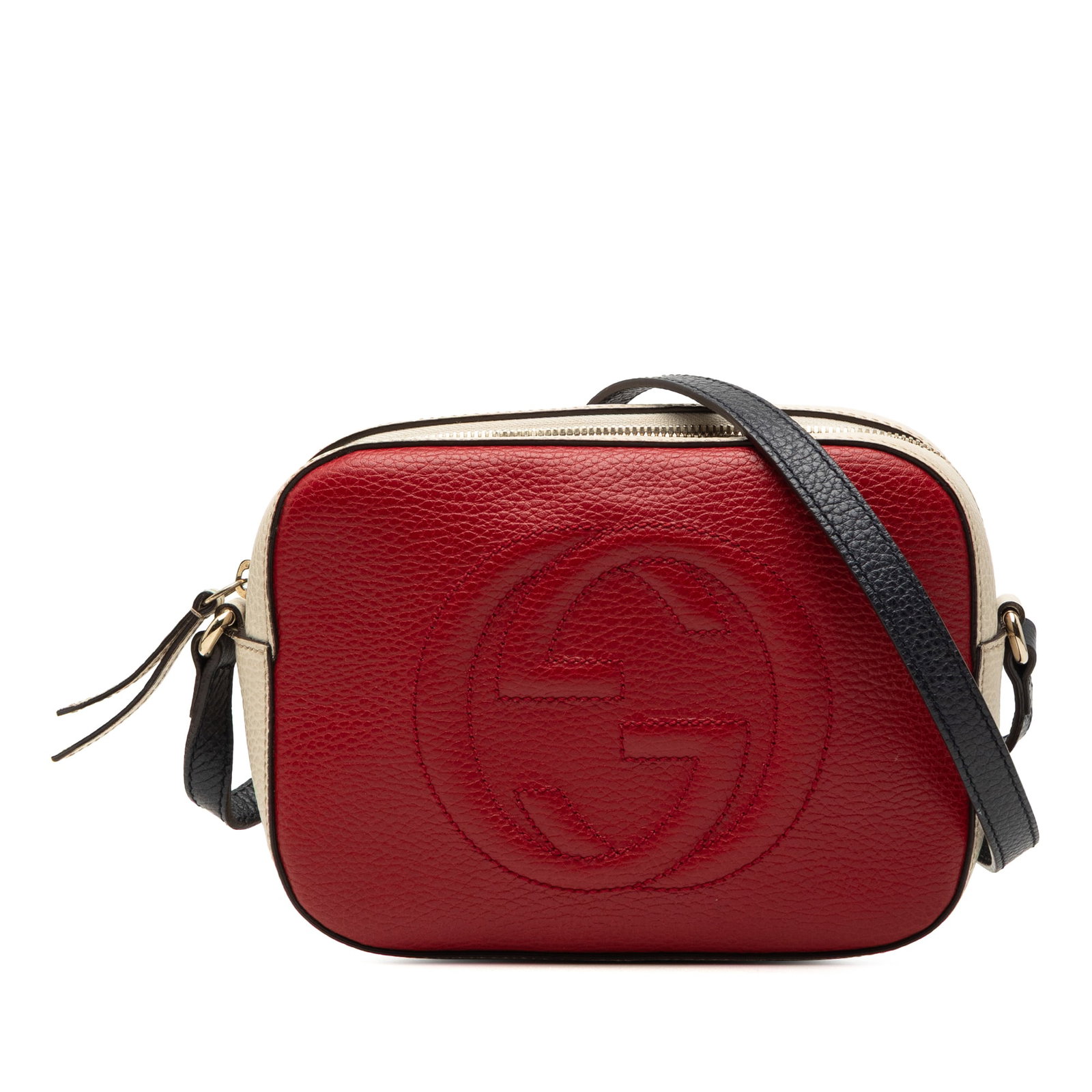 Gucci Soho Disco Small Tricolor Leather Crossbody Bag: Gucci Soho Disco Small Tricolor Leather Crossbody Bag This Gucci Small Tricolor Leather Soho Disco Crossbody features a tricolor leather body with an adjustable flat leather strap, top zip closure, an