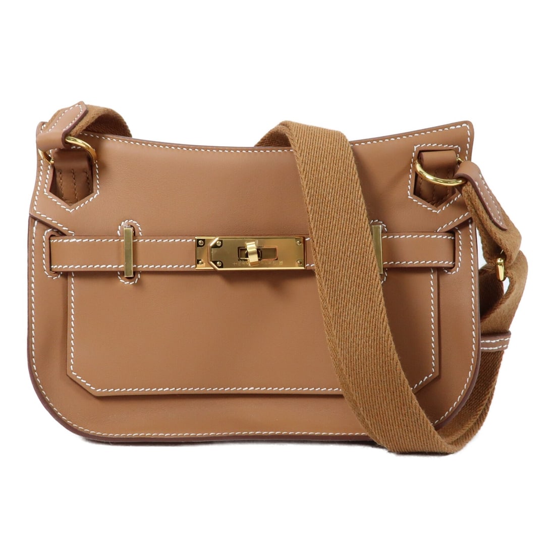 Hermes Mini Jypsiere Vaux Swift Leather Shoulder Bag Gold PHW (1 of 15)