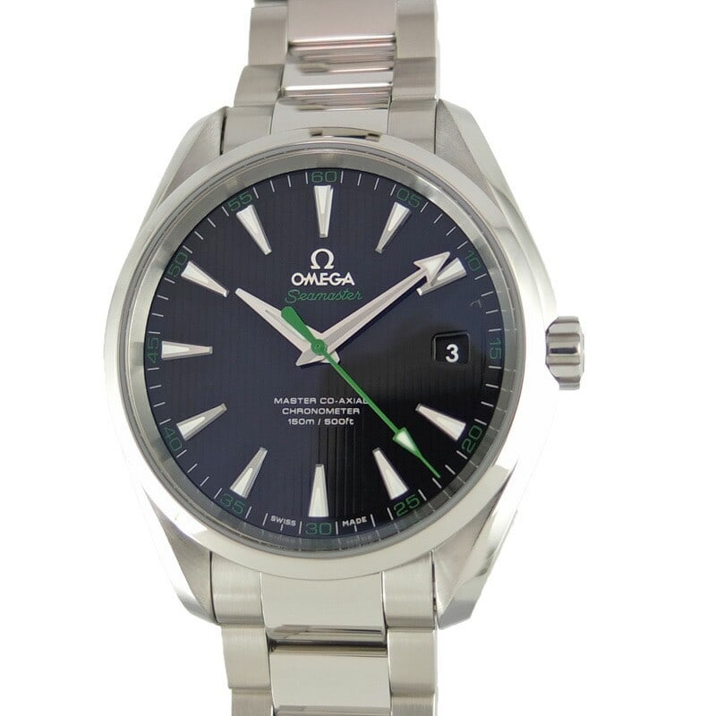 OMEGA 231.10.42.21.01.004 Seamaster Aqua Terra 150M Golf men's wristwatch: OMEGA 231.10.42.21.01.004 Seamaster Aqua Terra 150M Golf men's wristwatch Pre-owned Omega Seamaster Aqua Terra 150M Golf Model men's wristwatch with an automatic movement, black dial, and stainless st