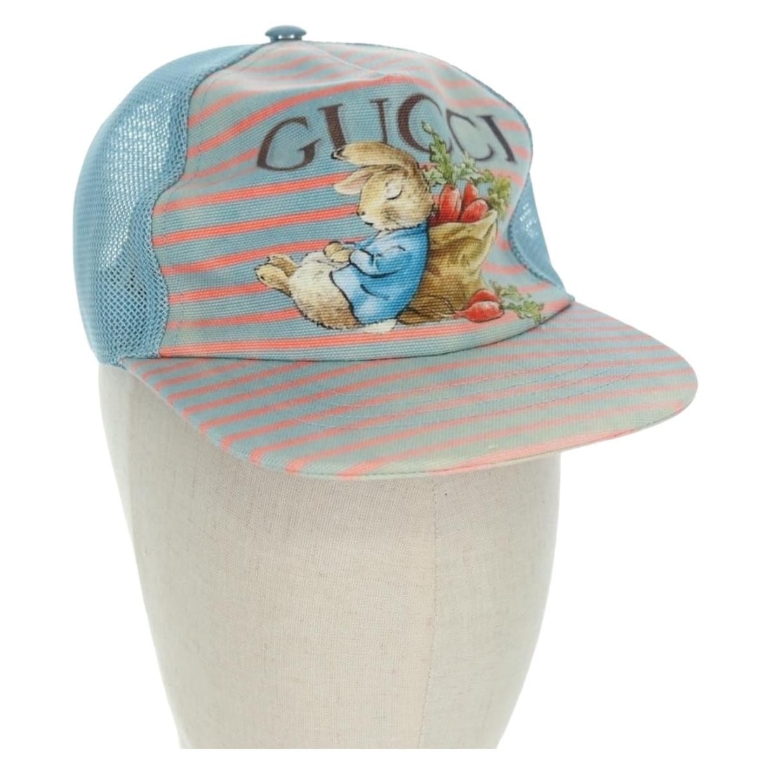 Gucci Peter Rabbit Blue Cotton Womens Cap Made in Italy: Gucci Peter Rabbit Blue Cotton Womens Cap Made in Italy This GUCCI Peter Rabbit collaboration cap is made of cotton in blue and is designed for women. It was made in Italy and comes with a dust bag. T