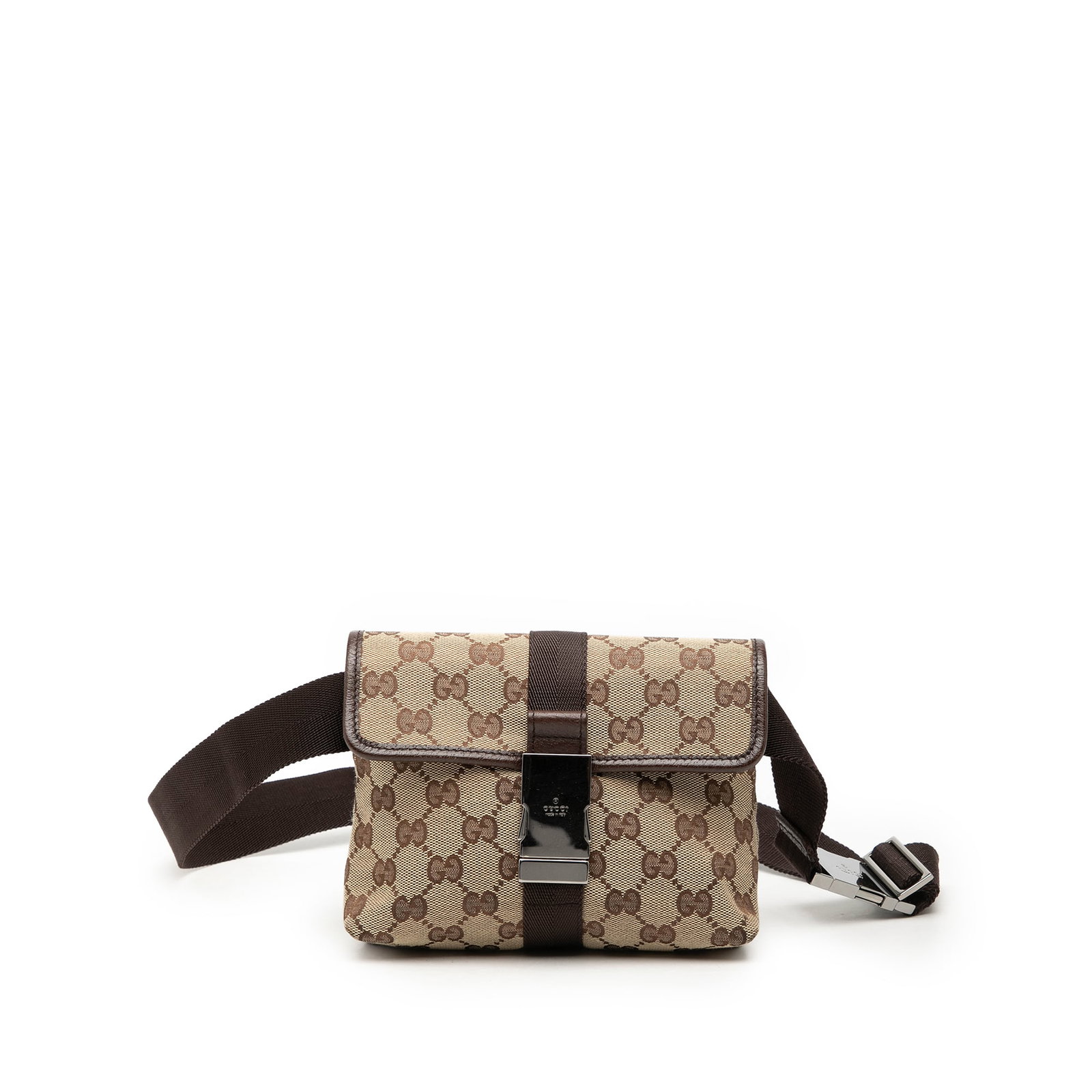 Gucci GG Canvas Waist Bag Beige Leather Trim: Gucci GG Canvas Waist Bag Beige Leather Trim Gucci GG Canvas Belt Bag in beige, crafted with a canvas body and leather trim. It features an adjustable flat waist strap, a flap with buckle closure, and