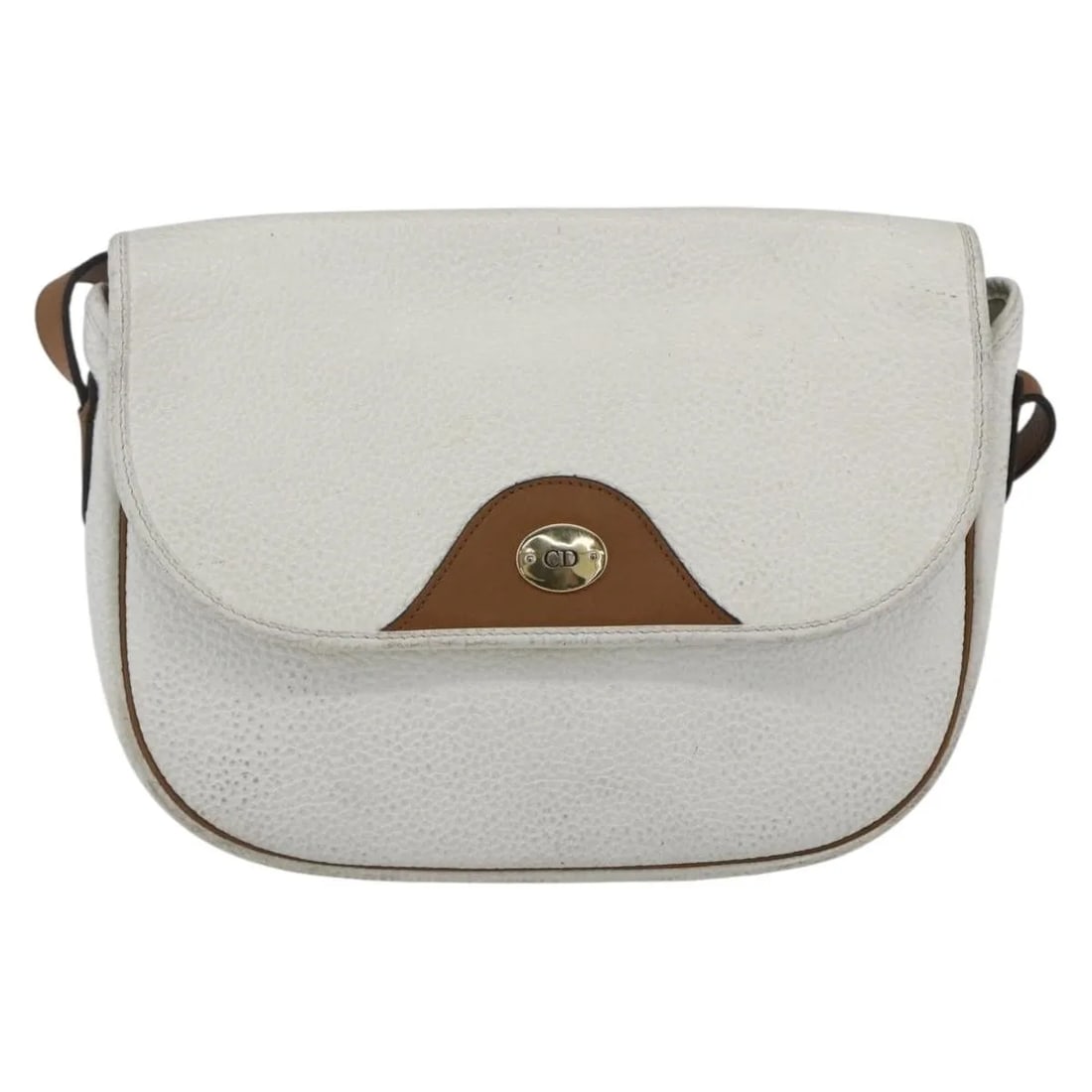Christian Dior Vintage White Leather Chain Shoulder Bag: Christian Dior Vintage White Leather Chain Shoulder Bag This Christian Dior vintage shoulder bag is crafted from white leather and features a chain shoulder strap. Designed for women, the bag is pre-o
