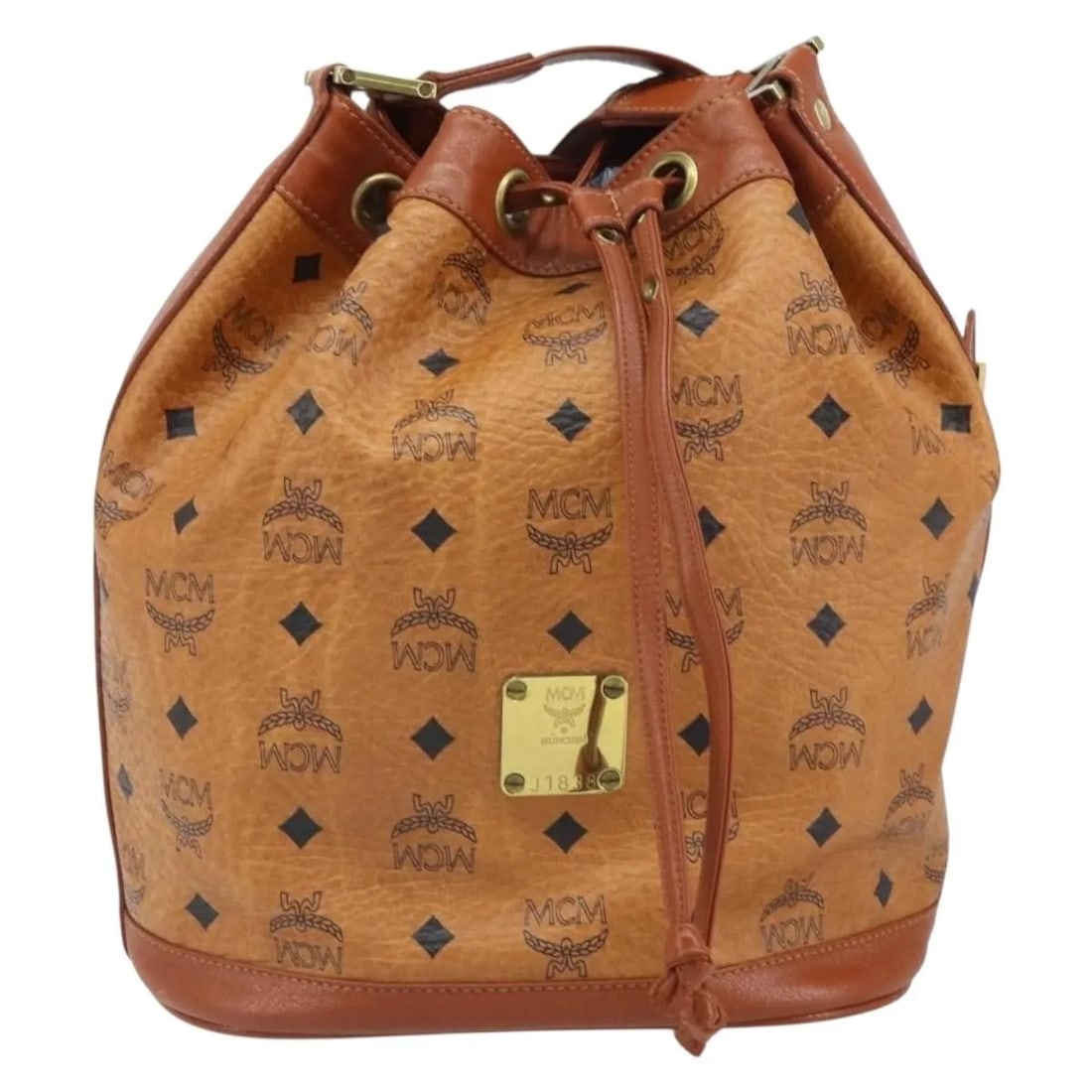 MCM Visetos Shoulder Bag Brown PVC 23cm x 28cm x 16cm: MCM Visetos Shoulder Bag Brown PVC 23cm x 28cm x 16cm This MCM Visetos Shoulder bag is crafted from durable PVC in a brown color. Designed for women, it features a spacious interior and classic stylin