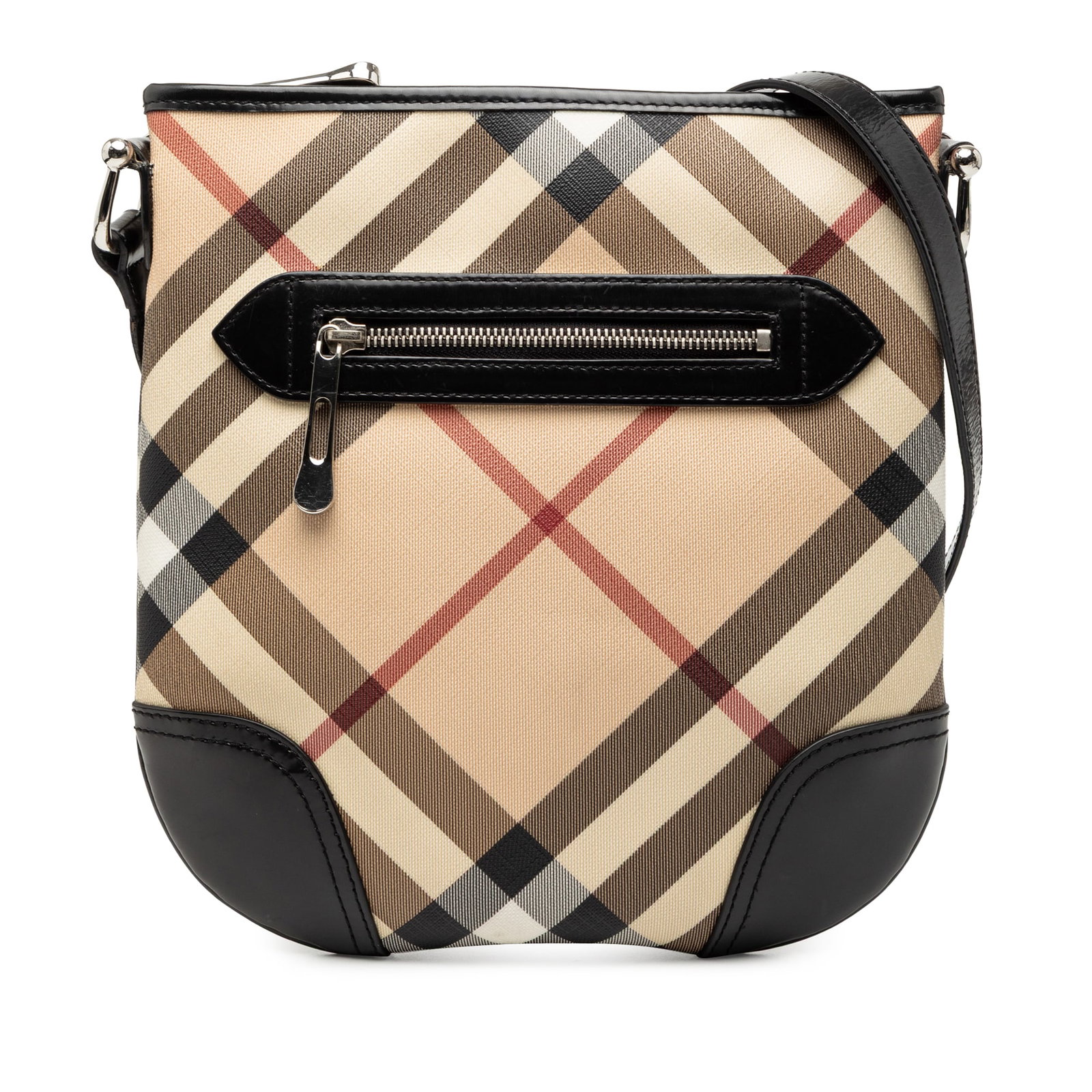 Burberry Dryden Crossbody in Supernova Check Coated Canvas with Leather Trim: Burberry Dryden Crossbody in Supernova Check Coated Canvas with Leather Trim This Burberry Supernova Check Dryden crossbody bag showcases the brand's iconic coated canvas with leather trim. It feature