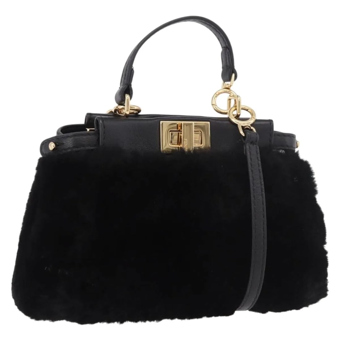 Fendi Peekaboo Black Fur Handbag Made in Italy: Fendi Peekaboo Black Fur Handbag Made in Italy Fendi Peekaboo bag in black fur with an excellent overall condition. The interior shows light wear, and the hardware has light scratching. Specifications
