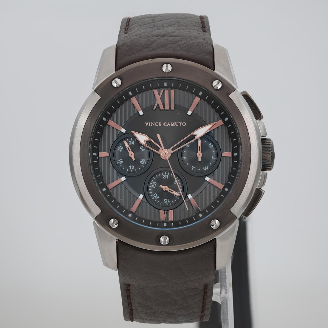 Vince Camuto Gray Dial Stainless Steel Chronograph Watch VC/1129DGSV (1 of 3)