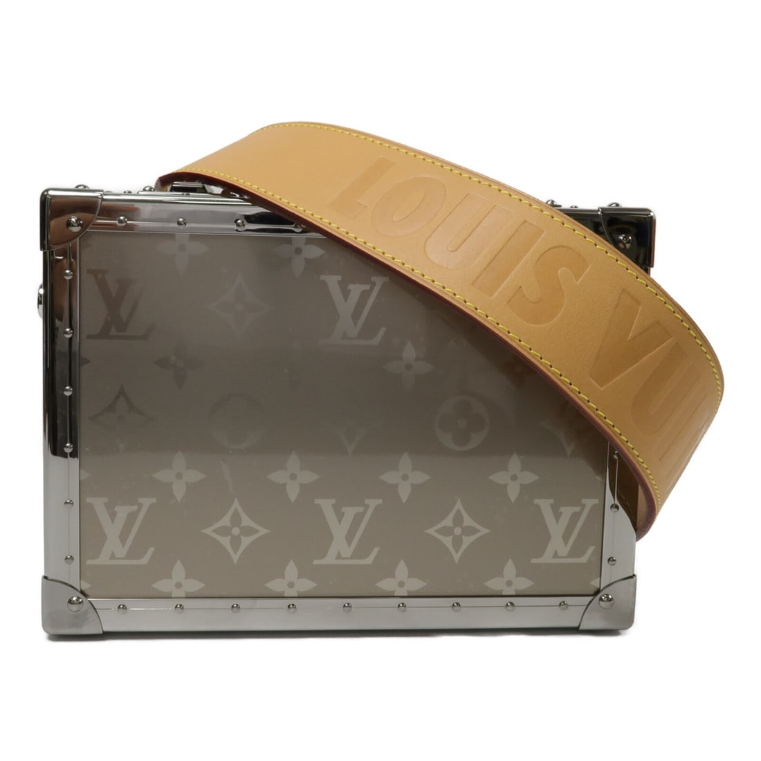Louis Vuitton M20101 Monogram Titanium Clutch Shoulder Bag Silver: Louis Vuitton M20101 Monogram Titanium Clutch Shoulder Bag Silver Louis Vuitton LV Clutch Box Shoulder Bag, model M20101, in Monogram with Titanium and metal accents. It features a magnetic pocket, on