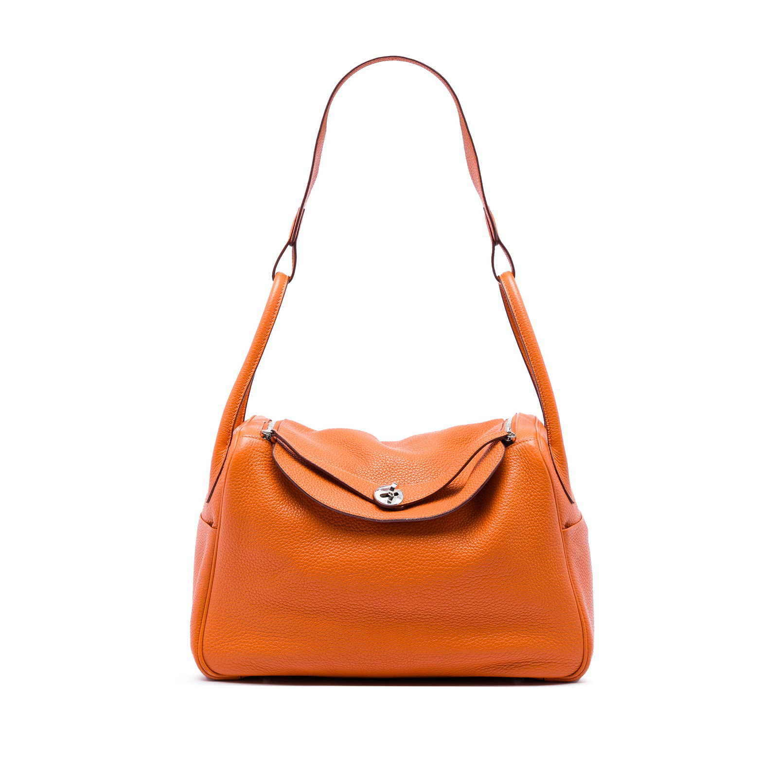 Hermes Lindy 34 Clemence Leather Handbag Potiron Orange (1 of 5)
