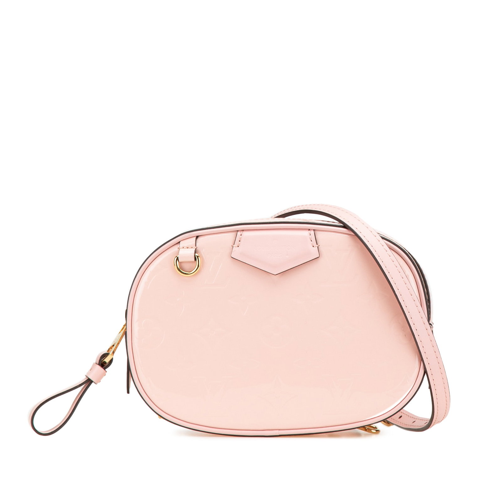 Louis Vuitton Pink Monogram Vernis Beltbag with Adjustable Strap: Louis Vuitton Pink Monogram Vernis Beltbag with Adjustable Strap This Louis Vuitton Monogram Vernis Beltbag is a stylish accessory crafted from luxurious monogram vernis leather in a chic pink hue. It