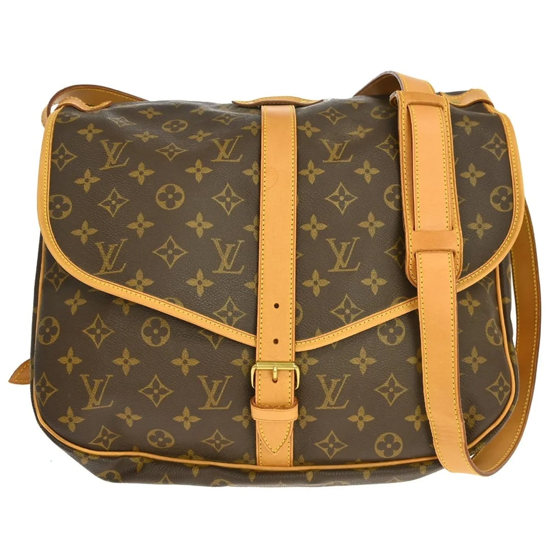 Louis Vuitton Saumur Unisex Brown Canvas Shoulder Bag (1 of 12)