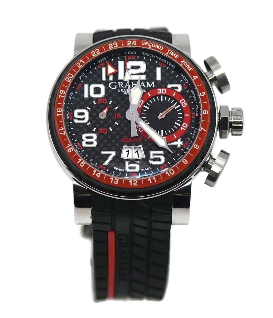 Graham Silverstone Stowe 48mm Swiss Automatic Black Dial Watch: Graham Silverstone Stowe 48mm Swiss Automatic Black Dial Watch This Graham Silverstone Stowe is a limited edition stainless steel wristwatch, reference 2BLAS.B10A, with only 10 pieces made. It feature