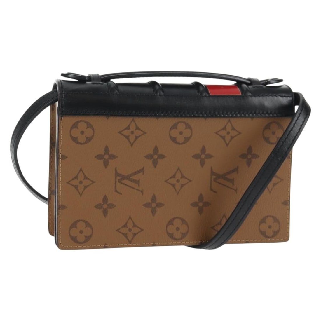 Louis Vuitton M81830 Book Wallet on Chain Shoulder Bag: Louis Vuitton M81830 Book Wallet on Chain Shoulder Bag Louis Vuitton Monogram Reverse Book Wallet On Chain bag in Monogram Eclipse Canvas, designed as a shoulder bag for women. It is made in France an