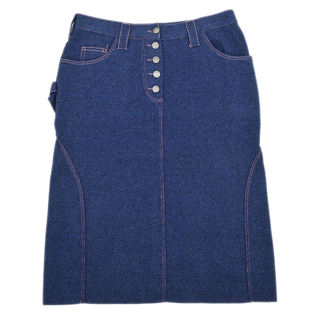 Christian Dior Blue Knee Length Skirt 90% Cotton Size 38: Christian Dior Blue Knee Length Skirt 90% Cotton Size 38 Christian Dior women's knee-length skirt in blue with a zip closure. Made in Italy, this regular-fit skirt is crafted from a cotton and Lycra b