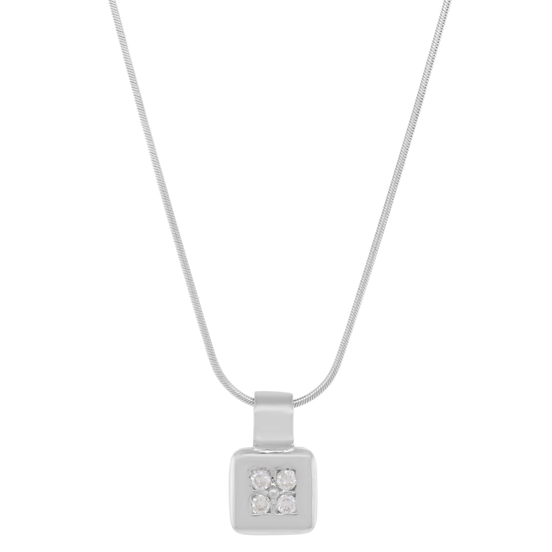 Rachel Koen 18K White Gold Diamond Pendant Necklace and Earrings Set