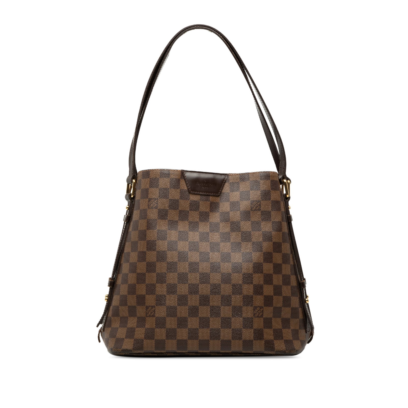 Louis Vuitton Cabas Rivington Damier Ebene Tote Bag: Louis Vuitton Cabas Rivington Damier Ebene Tote Bag Louis Vuitton Damier Ebene Cabas Rivington bag in brown Damier Ebene canvas with leather trim and flat leather straps. It features an open top with 