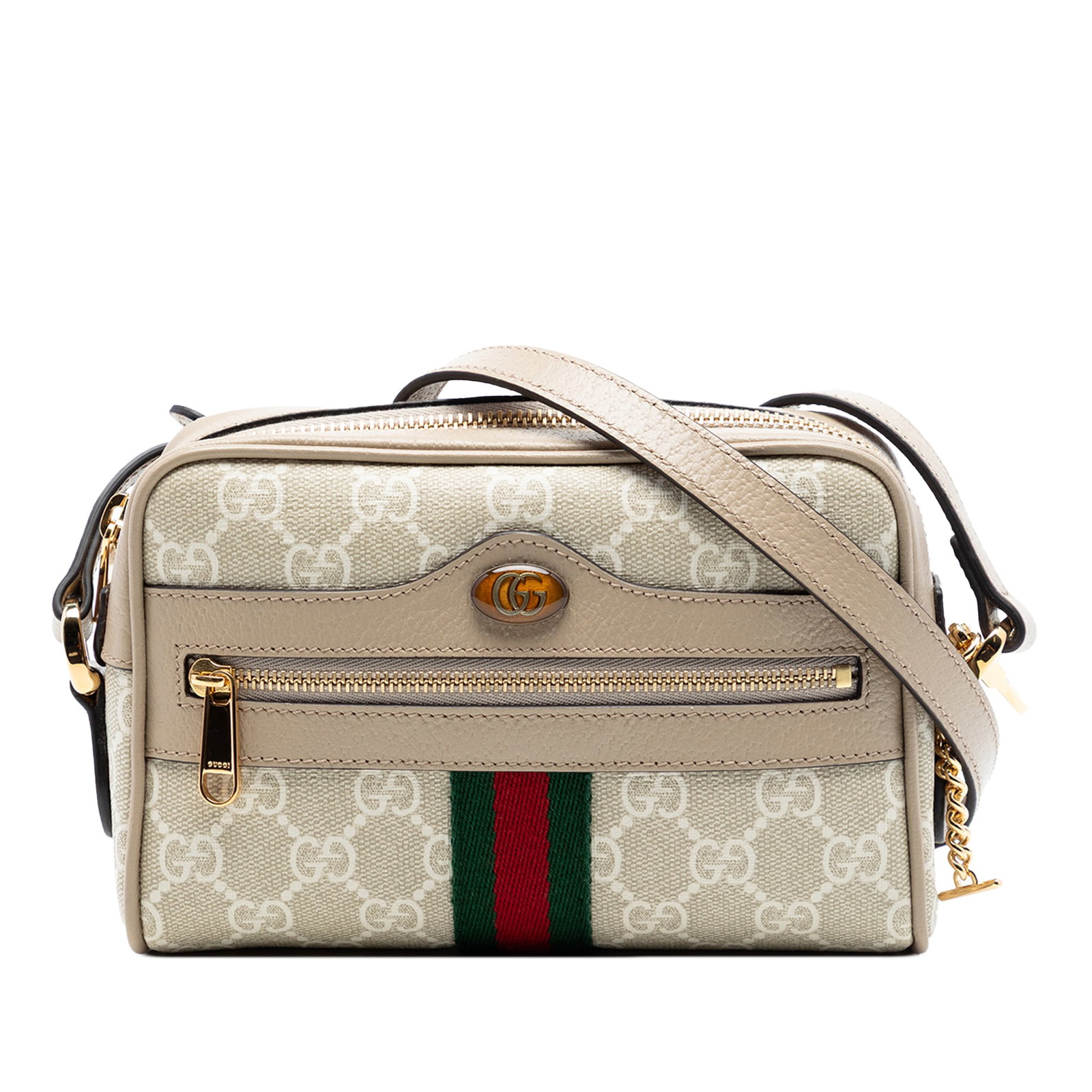 Gucci Ophidia Mini Crossbody Bag GG Supreme Web Brown: Gucci Ophidia Mini Crossbody Bag GG Supreme Web Brown Gucci Mini GG Supreme Web Ophidia Crossbody bag in brown, made in Italy. It features a coated canvas body, an adjustable flat leather shoulder