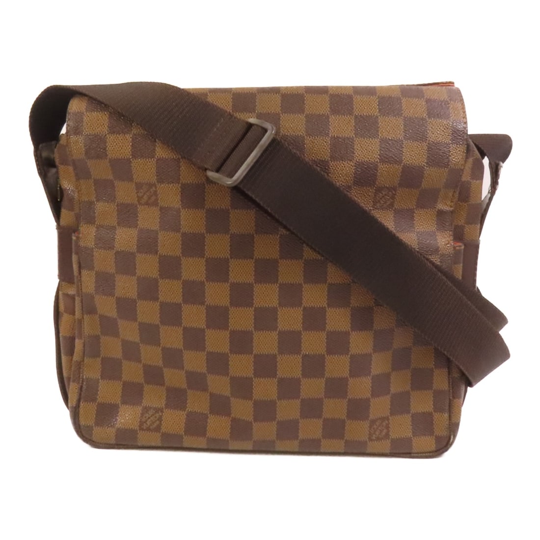 Louis Vuitton Naviglio N45255 Damier Brown Shoulder Bag: Louis Vuitton Naviglio N45255 Damier Brown Shoulder Bag Louis Vuitton Naviglio shoulder messenger bag in Damier and PVC coated canvas, presented in brown Ebene tones. It features a shoulder strap with