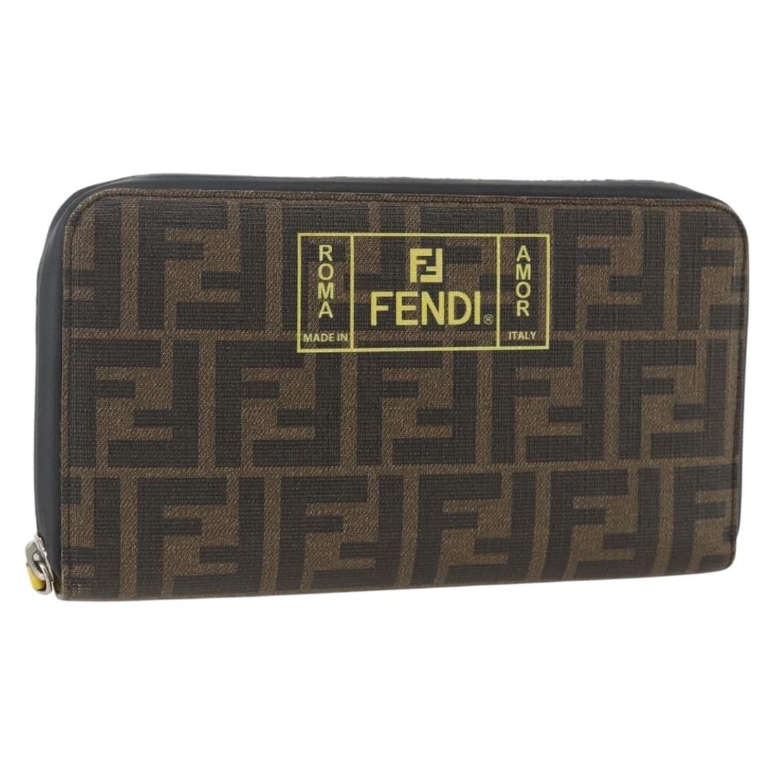 FENDI Zucca Canvas Long Wallet for Women Black Brown Italy: FENDI Zucca Canvas Long Wallet for Women Black Brown Italy FENDI long wallet in Zucca canvas with a black and brown color scheme. Designed for women, it was made in Italy and comes with a dust bag and