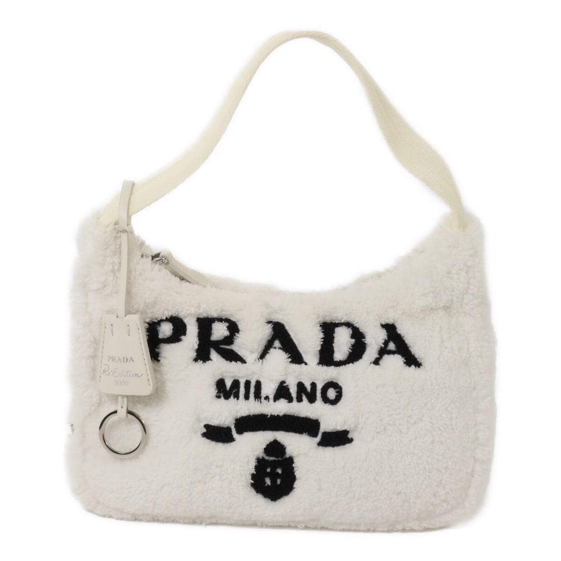 PRADA Re-Edition 2000 Terry Mini Handbag 1NE515 White Terry Cloth (1 of 18)