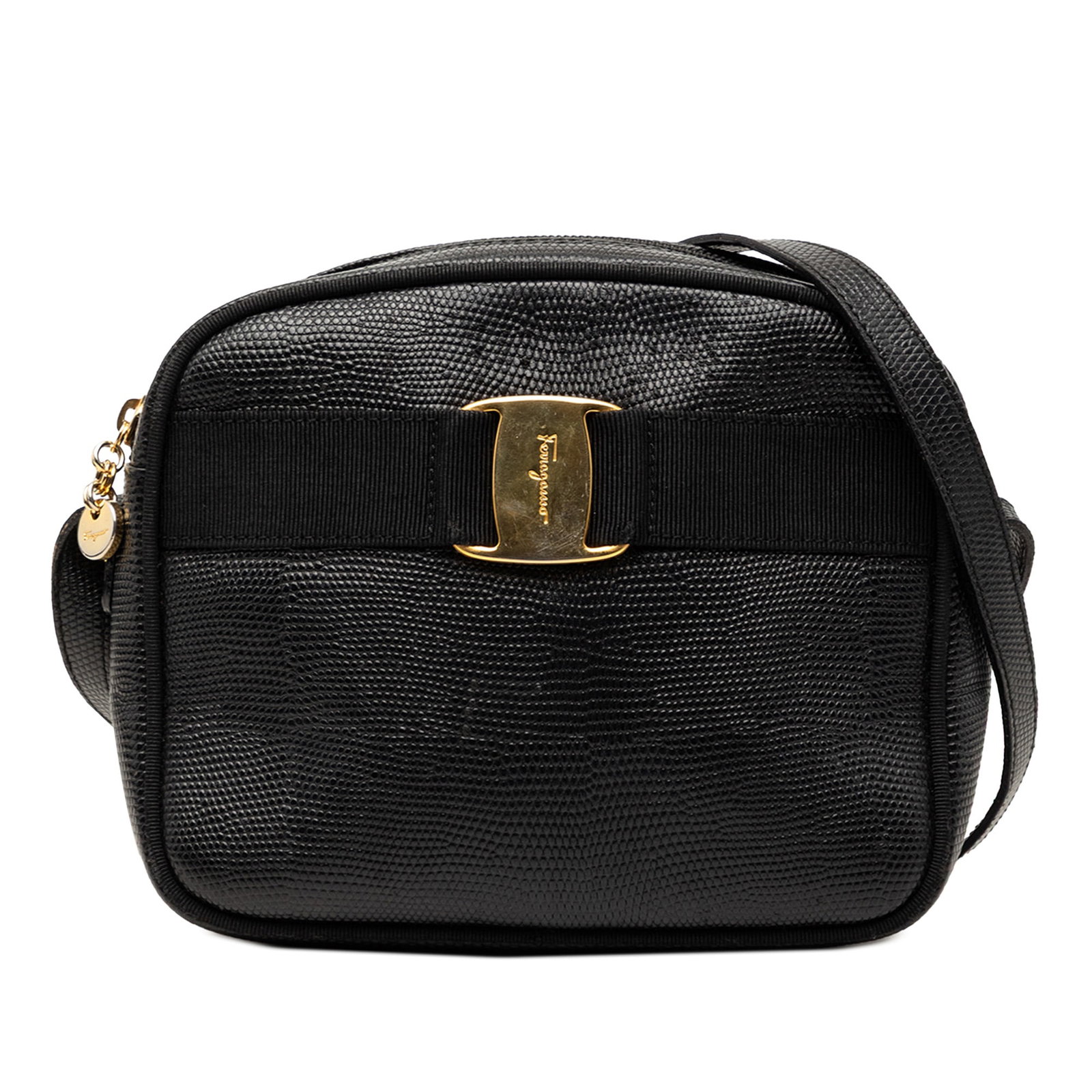 Ferragamo Vara Lizard Embossed Leather Crossbody Bag (1 of 8)