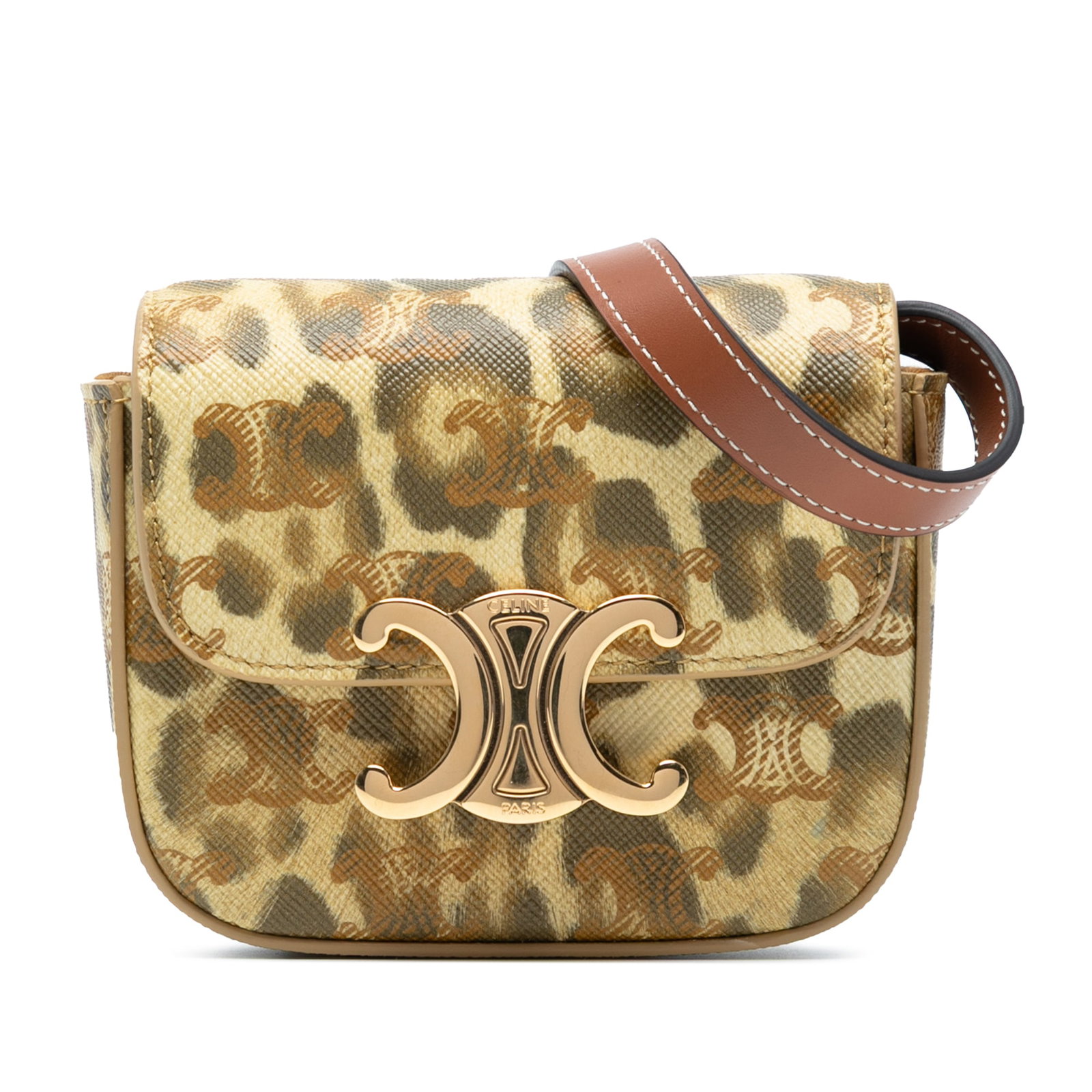 Celine Mini Calfskin Leopard Print Claude Crossbody Bag (1 of 7)