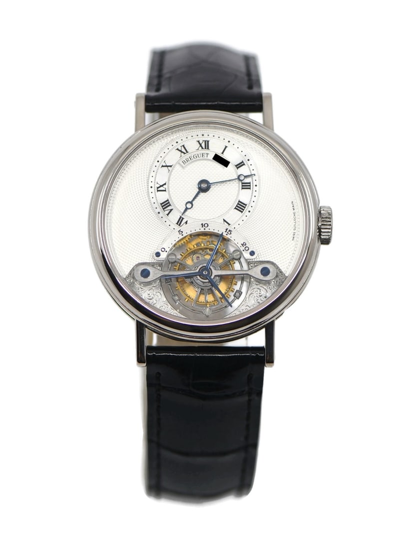 Breguet Tourbillon 18K White Gold Manual Wristwatch 3357BB Box Papers: Breguet Tourbillon 18K White Gold Manual Wristwatch 3357BB Box Papers This Breguet Tourbillon wristwatch features a 36mm case crafted from 18K white gold. It is powered by a mechanical manual movement