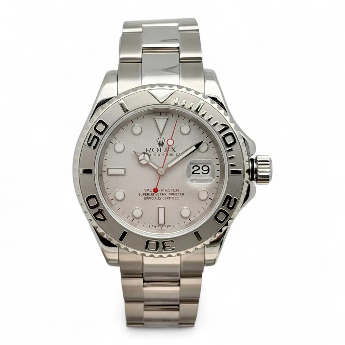 Rolex Yacht-Master 16622 Automatic 40mm Men's Watch in Steel and Platinum: Rolex Yacht-Master 16622 Automatic 40mm Men's Watch in Steel and Platinum This Rolex Yacht-Master men's wristwatch features a 40mm polished stainless steel case with a gray dial and platinum and stain