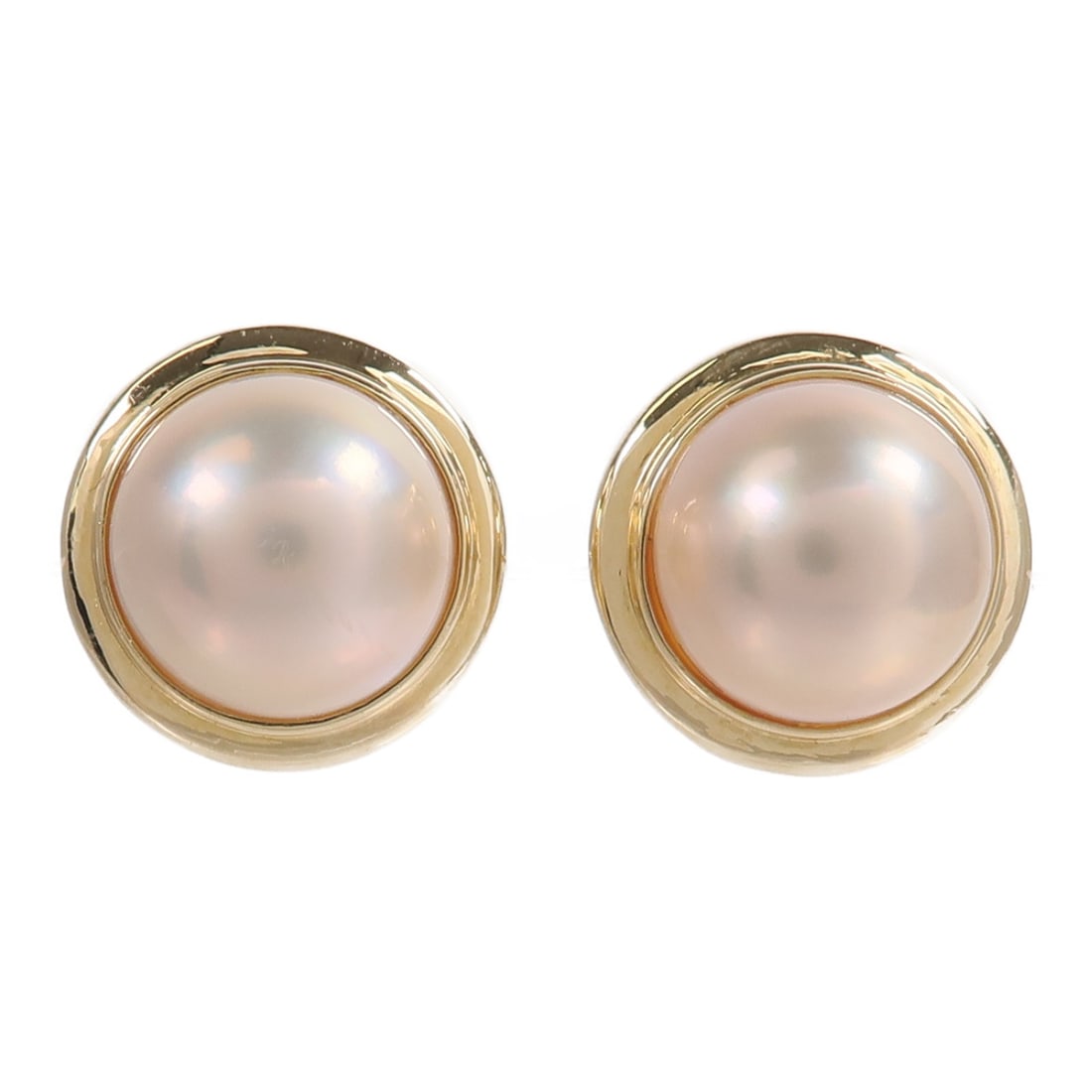14K and 18K Yellow Gold Pearl Earrings White 15mm: 14K and 18K Yellow Gold Pearl Earrings White 15mm Pearl earrings in yellow gold with white pearls. The item is described as K18 (Yellow Gold) x 14K Yellow Gold/Pearl, with a very good AB condition rat