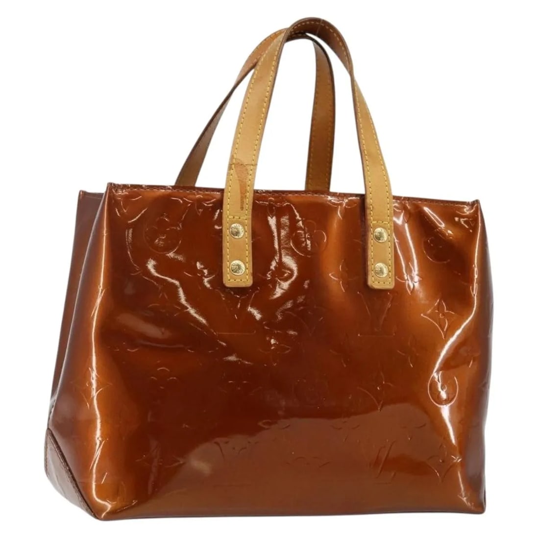 Louis Vuitton Reade Brown Patent Leather Handbag: Louis Vuitton Reade Brown Patent Leather Handbag This Louis Vuitton Reade handbag for women features brown patent leather with a monogram Vernis finish. It offers a compact design suitable for daily u
