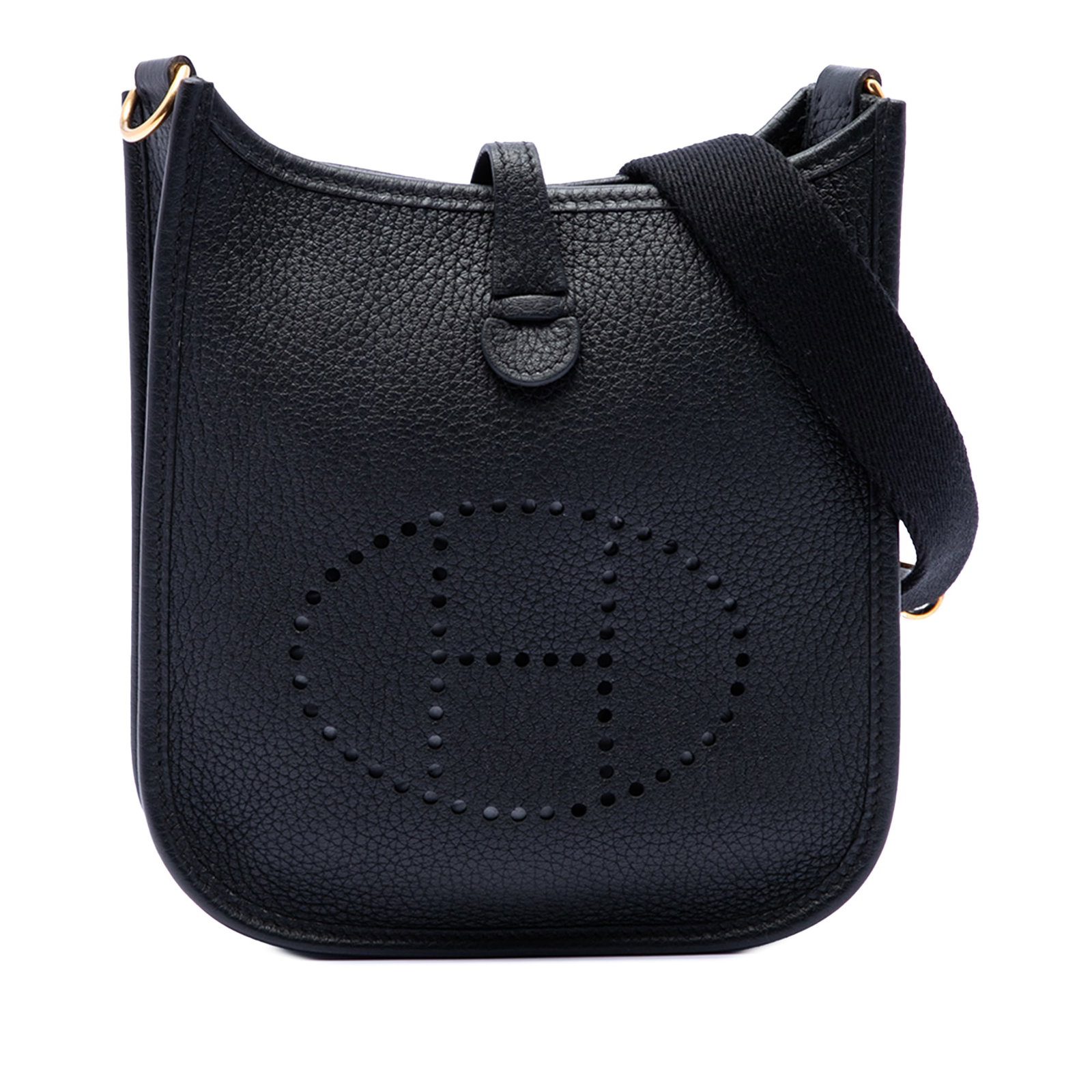 Hermes Evelyne 16 Amazone Clemence Leather Shoulder Bag Noir: Hermes Evelyne 16 Amazone Clemence Leather Shoulder Bag Noir Hermes Clemence Evelyne 16 Amazone in Noir leather with a detachable flat canvas strap and an open top with strap and snap closure. Conditi