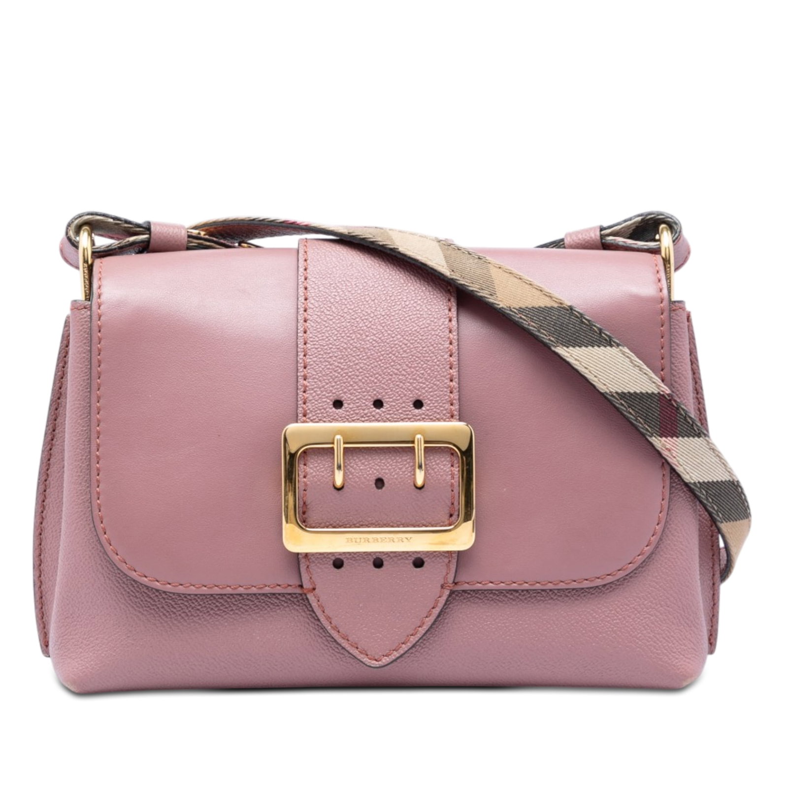 Burberry Medley Buckle Small Leather Crossbody Bag Pink (1 of 6)