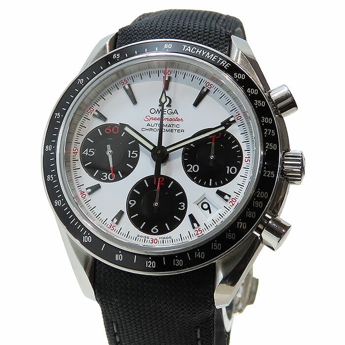 Omega Speedmaster Date Automatic Stainless Steel 323.32.40.40.04.001: Omega Speedmaster Date Automatic Stainless Steel 323.32.40.40.04.001 This OMEGA Speedmaster Date men's wristwatch features a stainless steel case with a white and black dial, complemented by a black n