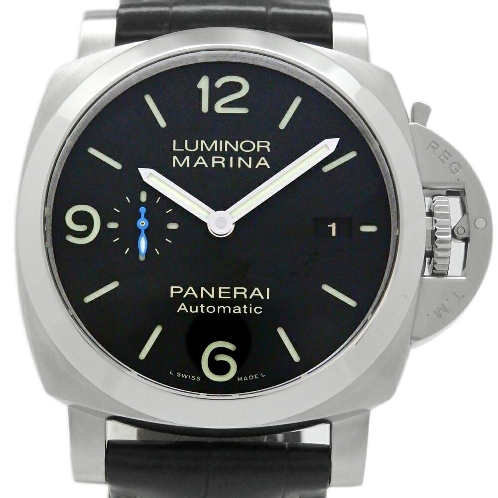 Panerai PAM01312 Luminor Marina men's wristwatch black dial (1 of 6)