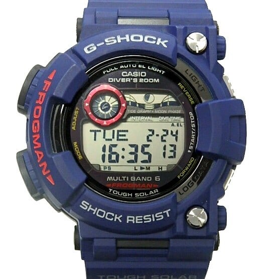 Casio G-Shock Frogman GWF-1000NV-2JF Men's Solar Radio Wristwatch: Casio G-Shock Frogman GWF-1000NV-2JF Men's Solar Radio Wristwatch Pre-owned Casio G-SHOCK Frogman men's wristwatch, model GWF-1000NV-2JF. This special edition MEN IN NAVY limited edition features a qu