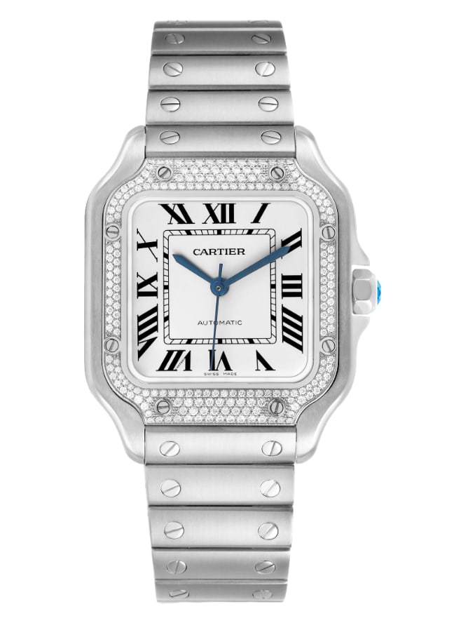 Cartier Santos Medium Ladies Watch Ref. 4075 Stainless Steel Bracelet (1 of 6)
