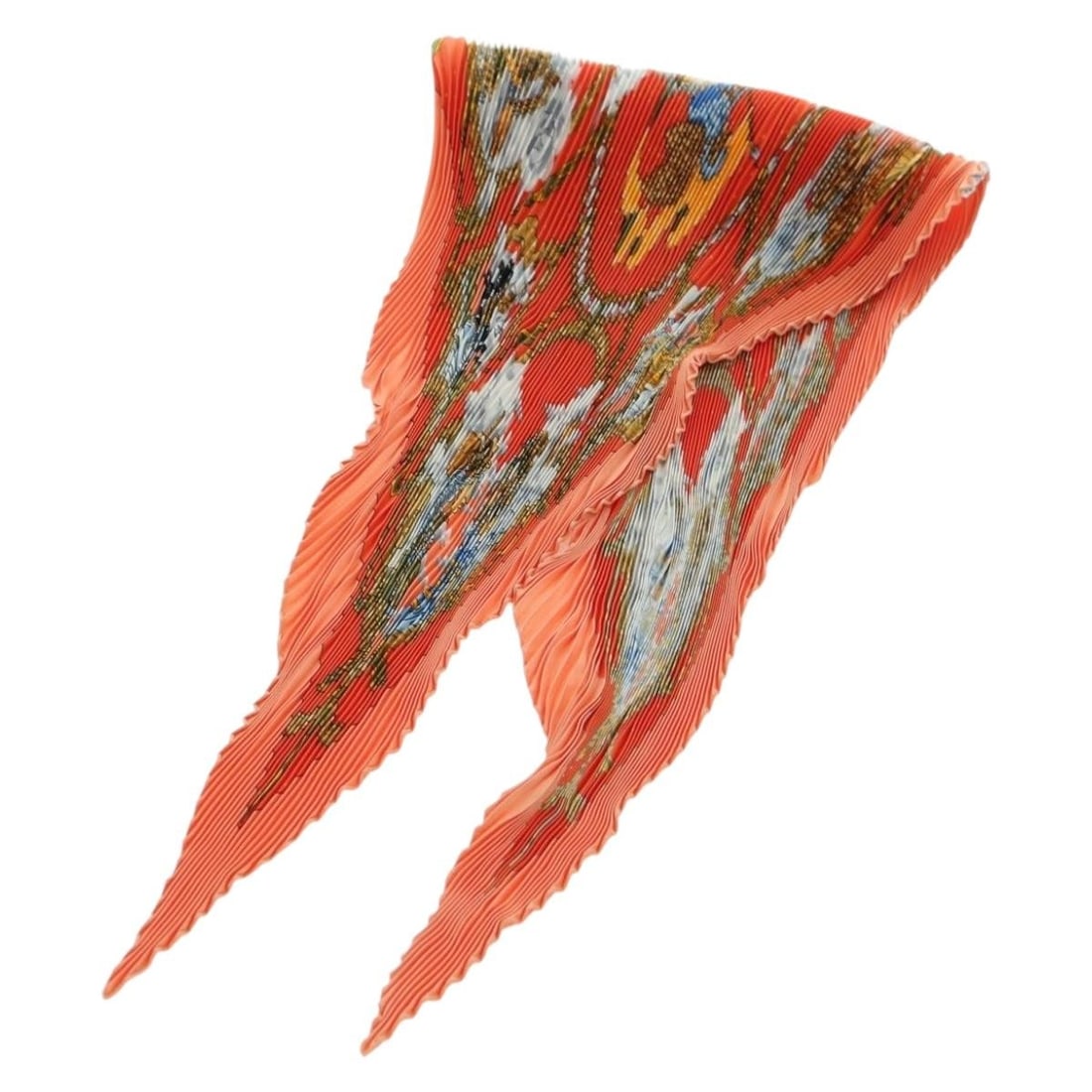 Hermes Cavaliers des Nuages Carre 90 Silk Scarf Orange Pleated (1 of 10)