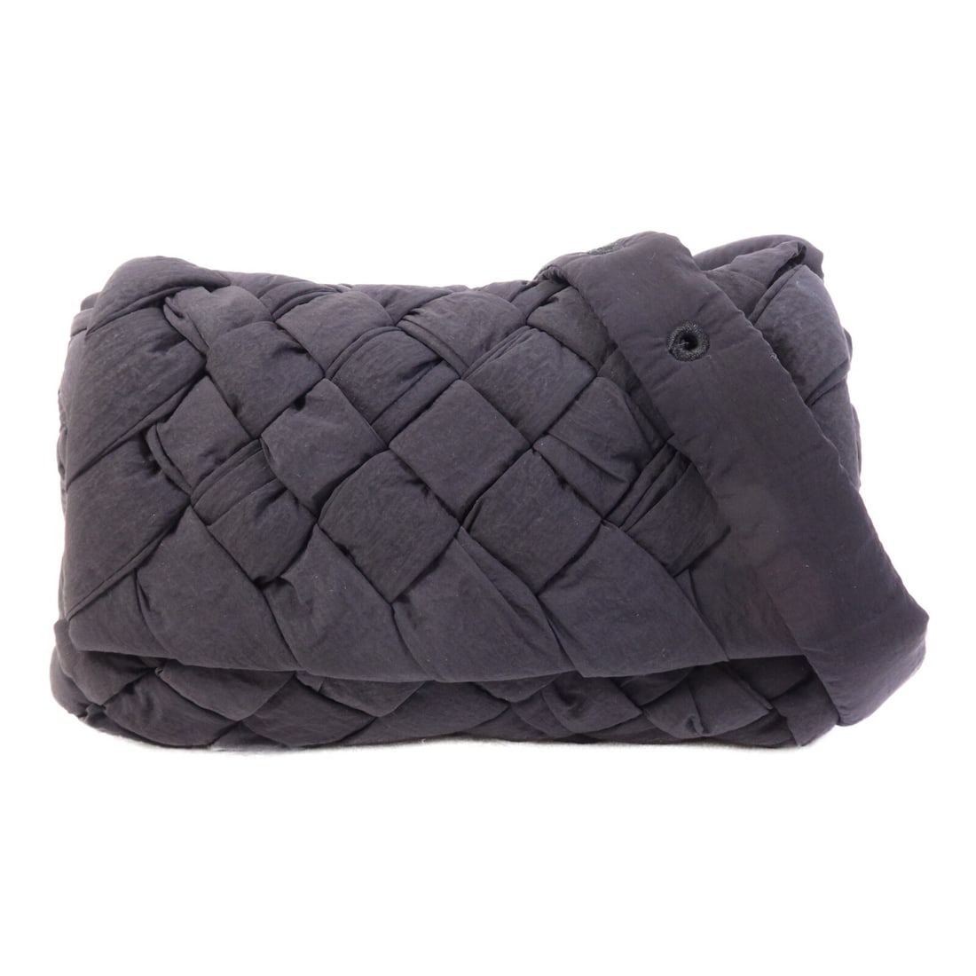 Bottega Veneta Small Rumple Messenger Shoulder Bag Black Polyester SHW