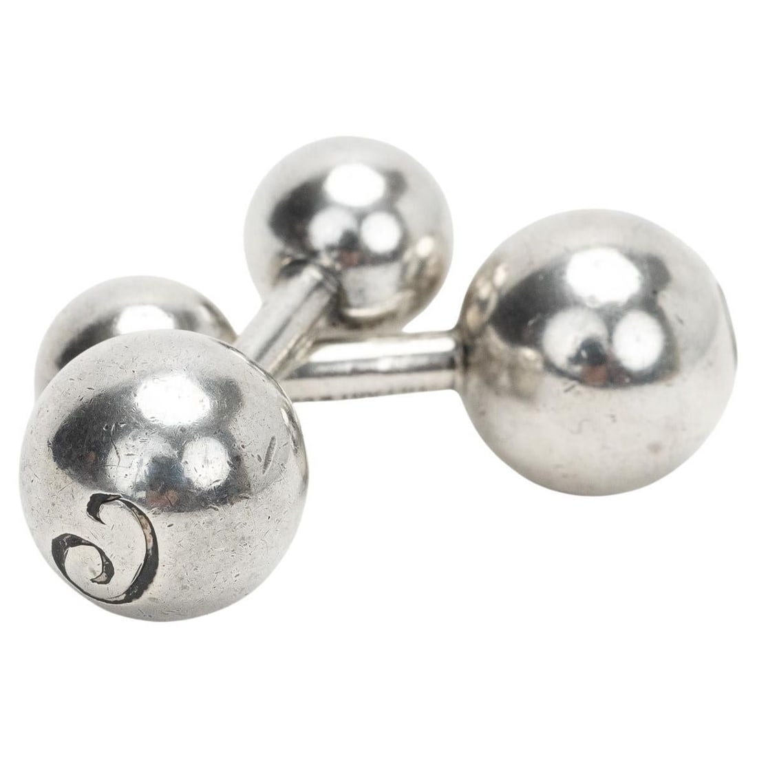 Tiffany & Co. Sterling Silver Cufflinks with C Engraving: Tiffany & Co. Sterling Silver Cufflinks with C Engraving These exquisite cufflinks from Tiffany & Co. are crafted from high-quality sterling silver. Featuring a classic design, they are engraved with 